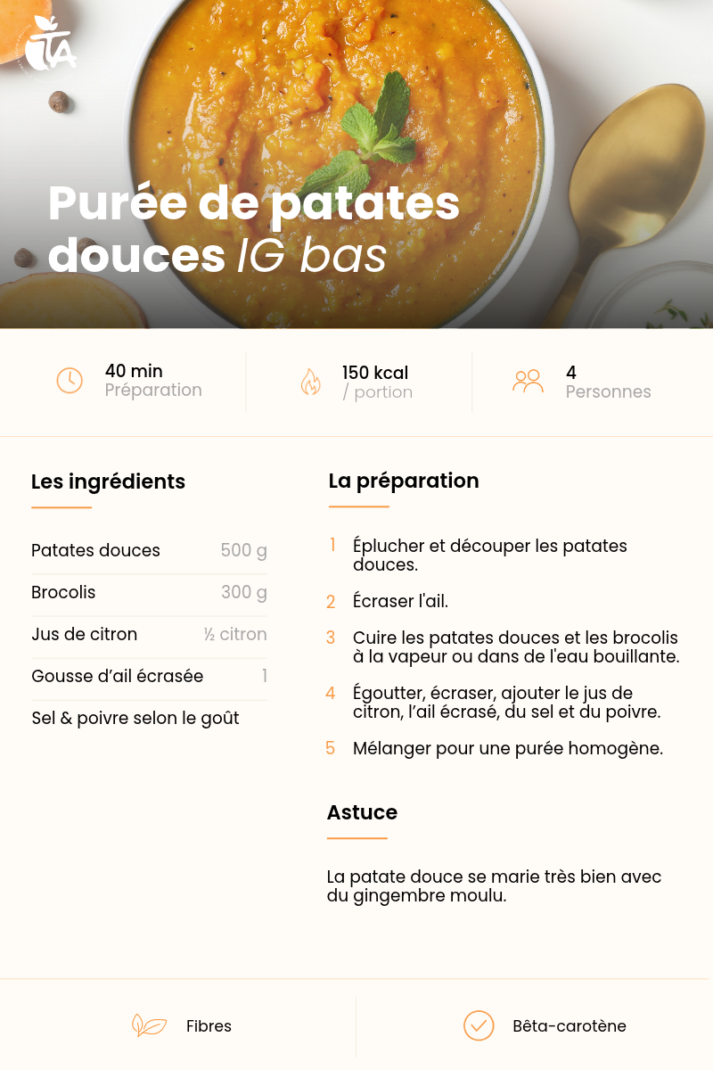 Purée de patate douce - IG BAS — page 1 sur 1