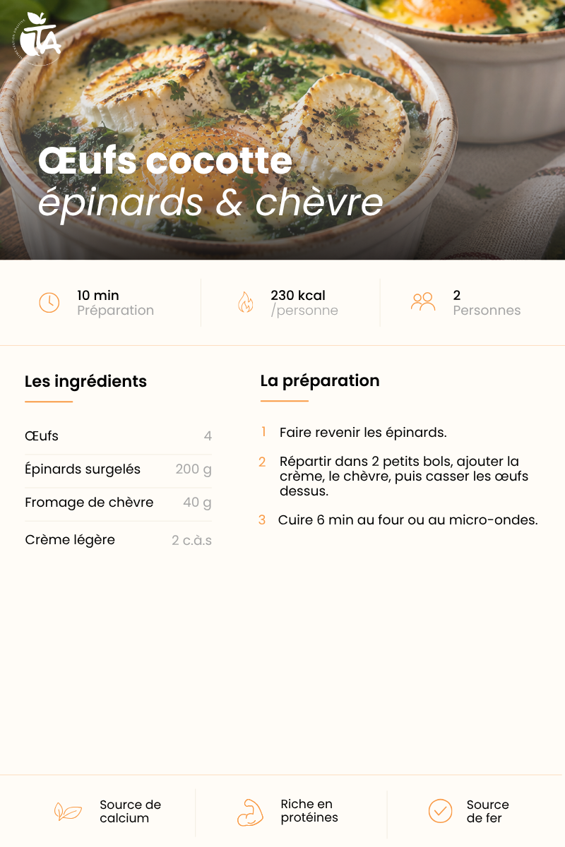 Œufs cocotte épinards & chèvre — page 1 sur 1